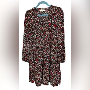 LOFT Flurry of Hearts Flowy Dress - Size Medium